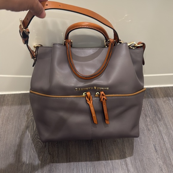 Dooney & Bourke Dawson Gray and Brown Handbag - Picture 2 of 10